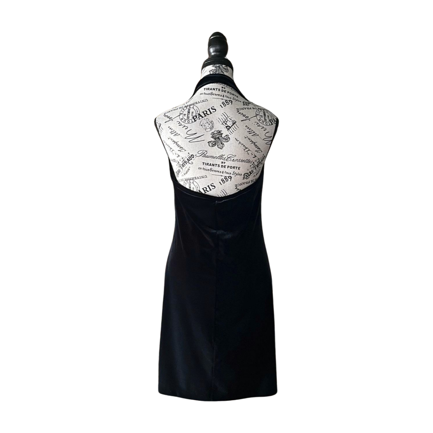 Black Velvet Halter Dress — 1990s/2000s, L
