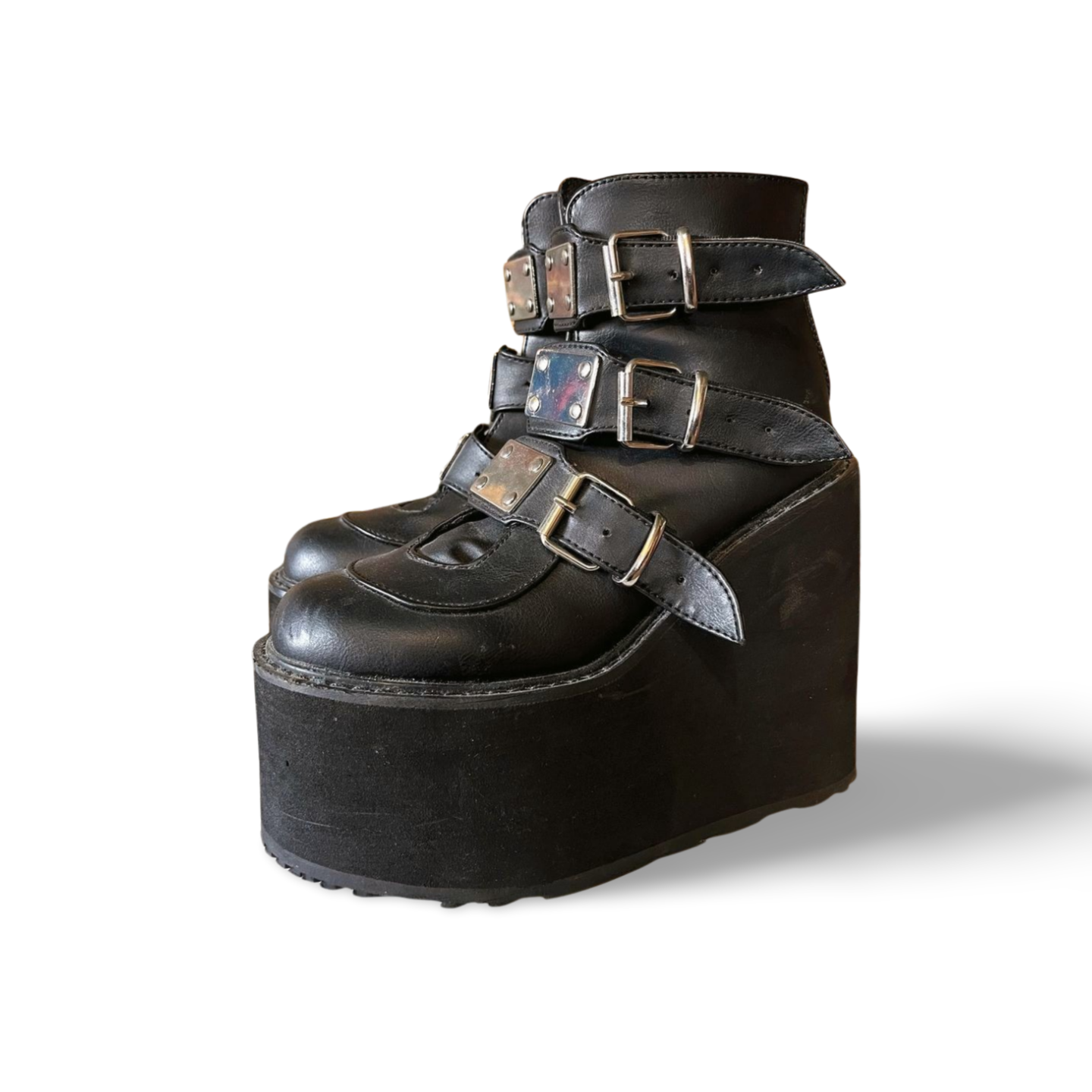 Demonia Platform Buckle Boots – Size 8