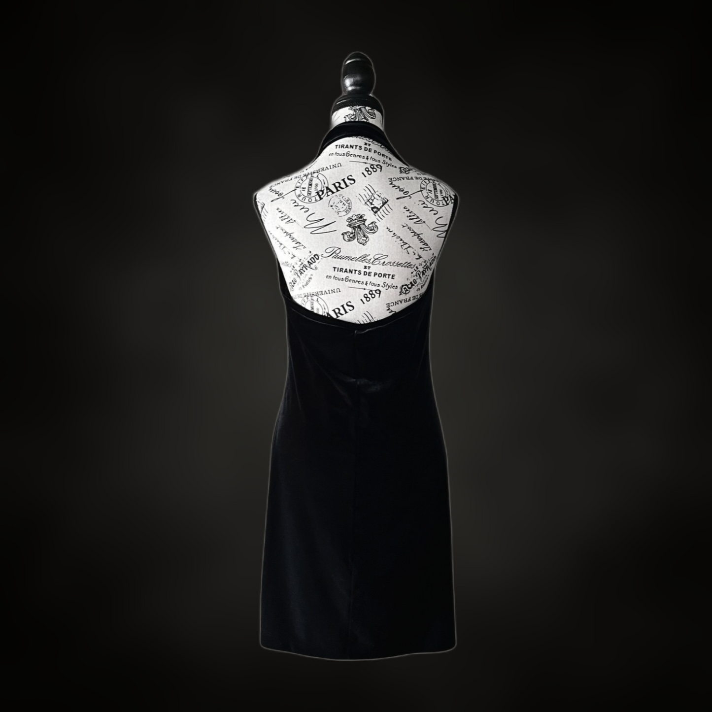 Black Velvet Halter Dress — 1990s/2000s, L
