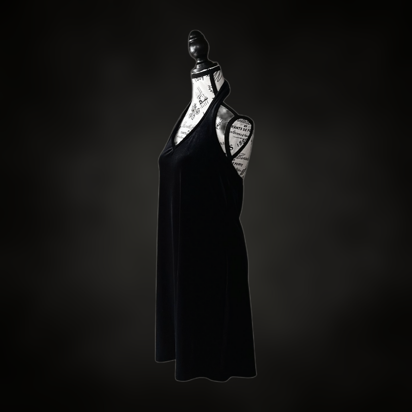 Black Velvet Halter Dress — 1990s/2000s, L