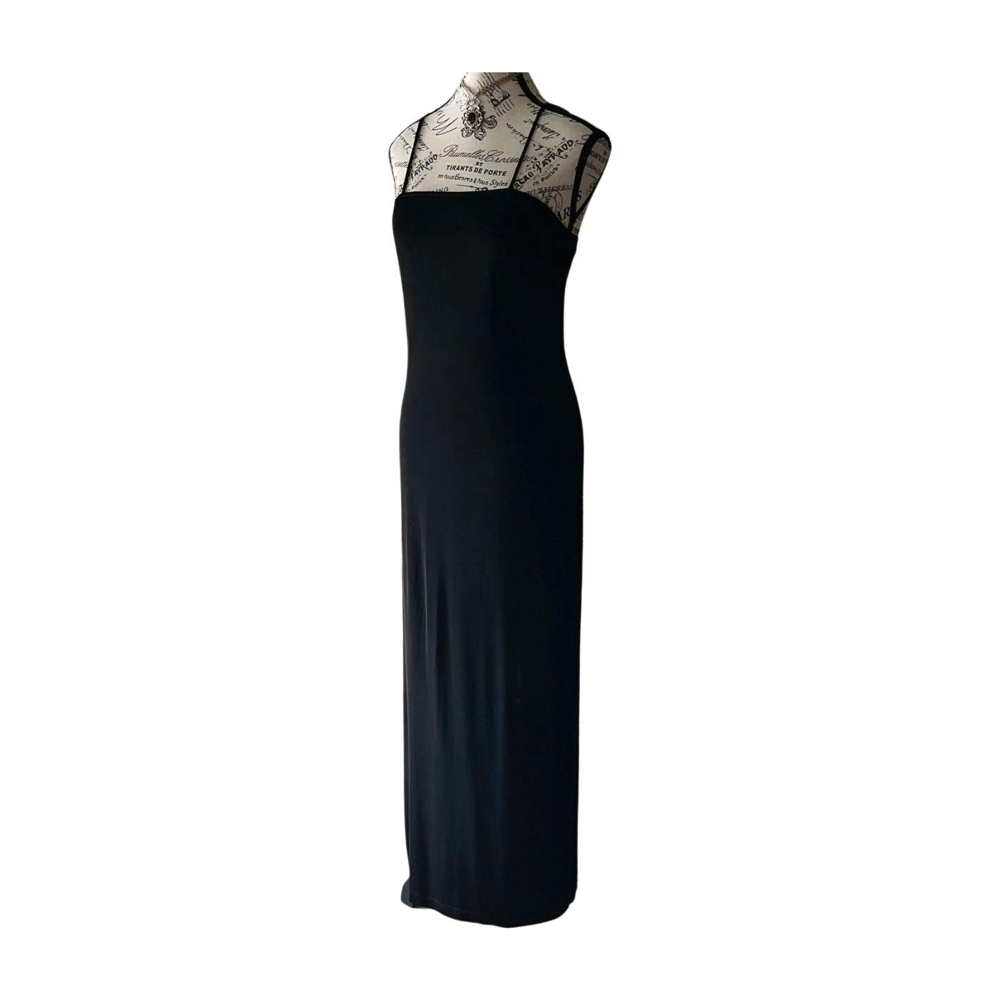 Vintage Joseph Ribkoff Slinky Black Maxi Dress — 1990s, S-M
