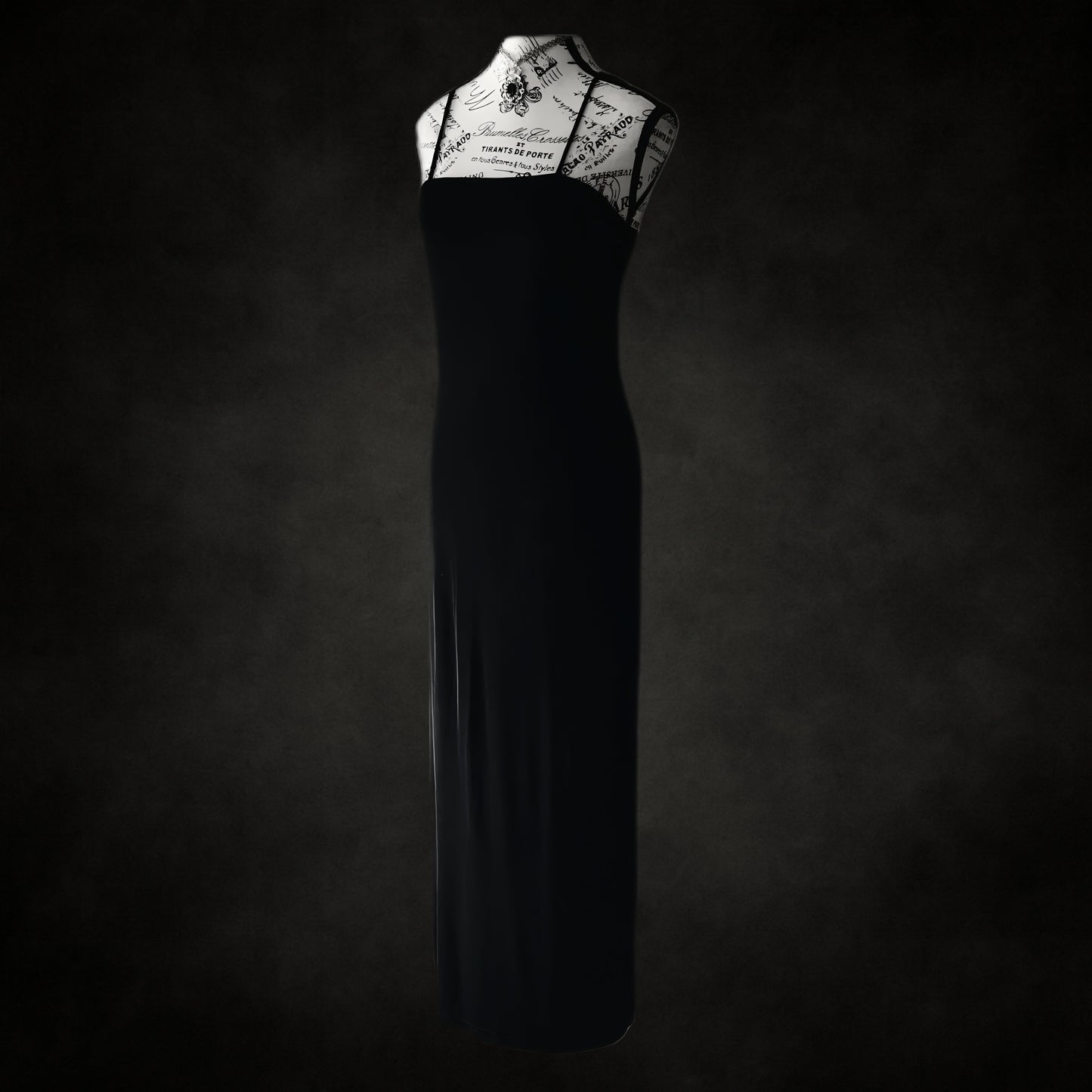 Vintage Joseph Ribkoff Slinky Black Maxi Dress — 1990s, S-M
