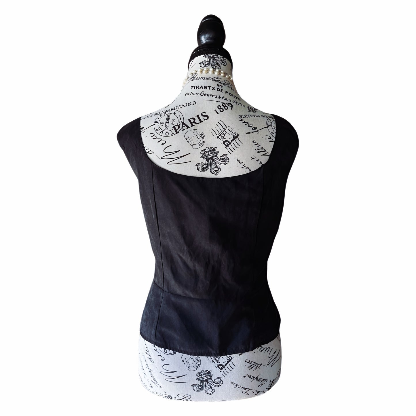 Scarlett Darkness Black Lace-Up Corset Vest — Gothic Renaissance — M-L