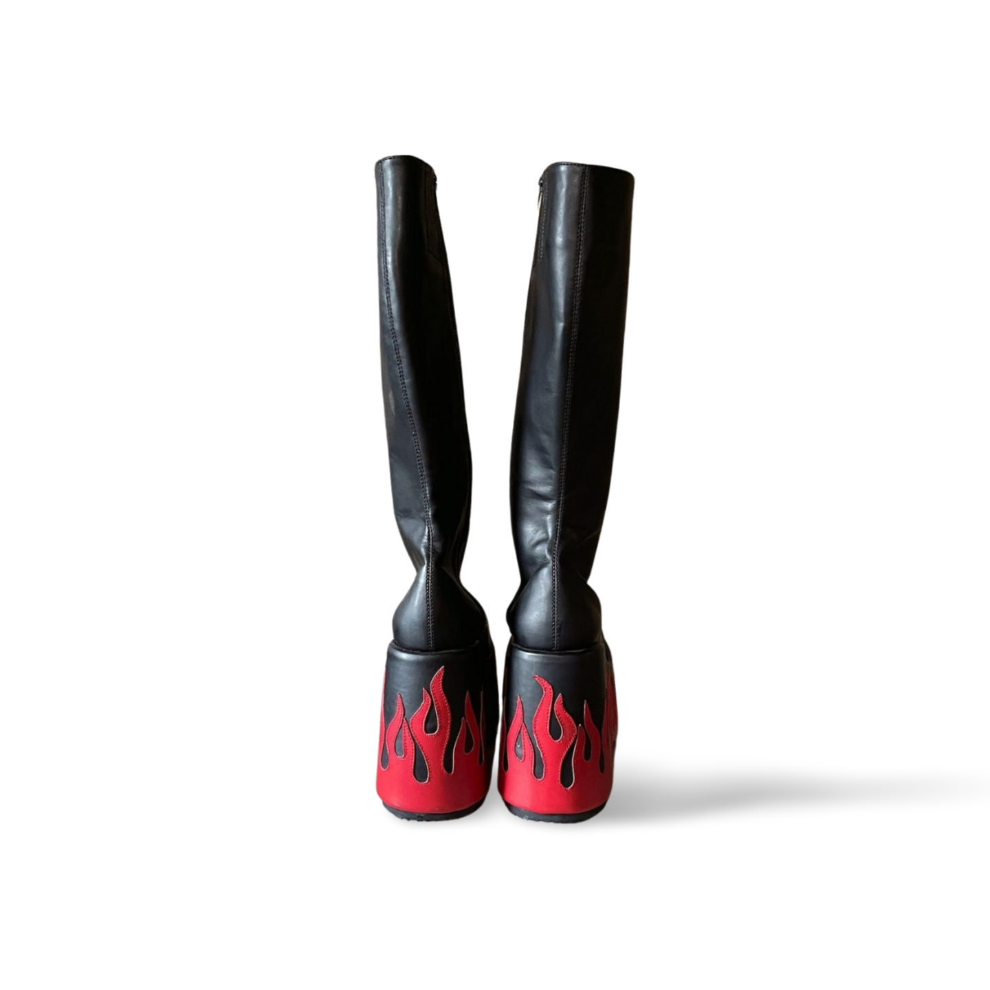 Demonia Flame Platform Boots – Black/Red – US 8