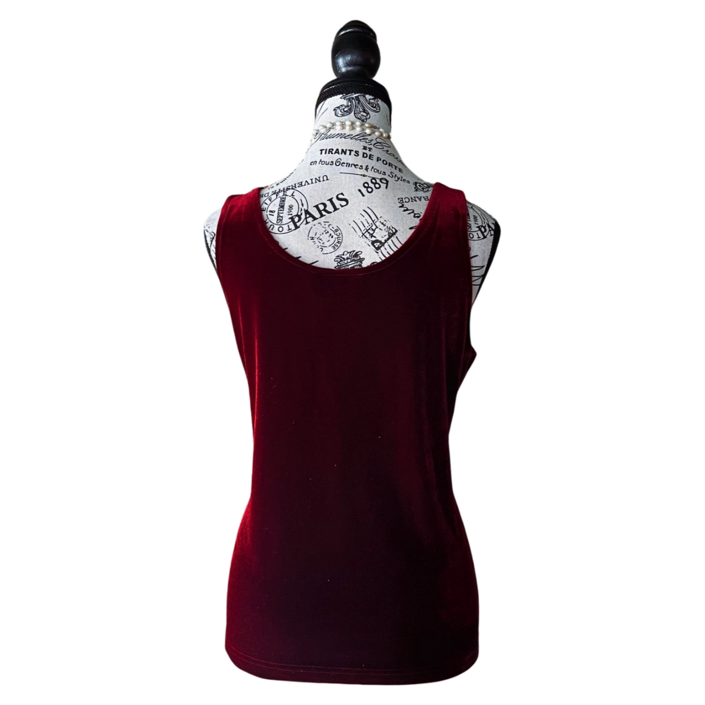 Crimson Velvet Tank — 1990s — L-XL