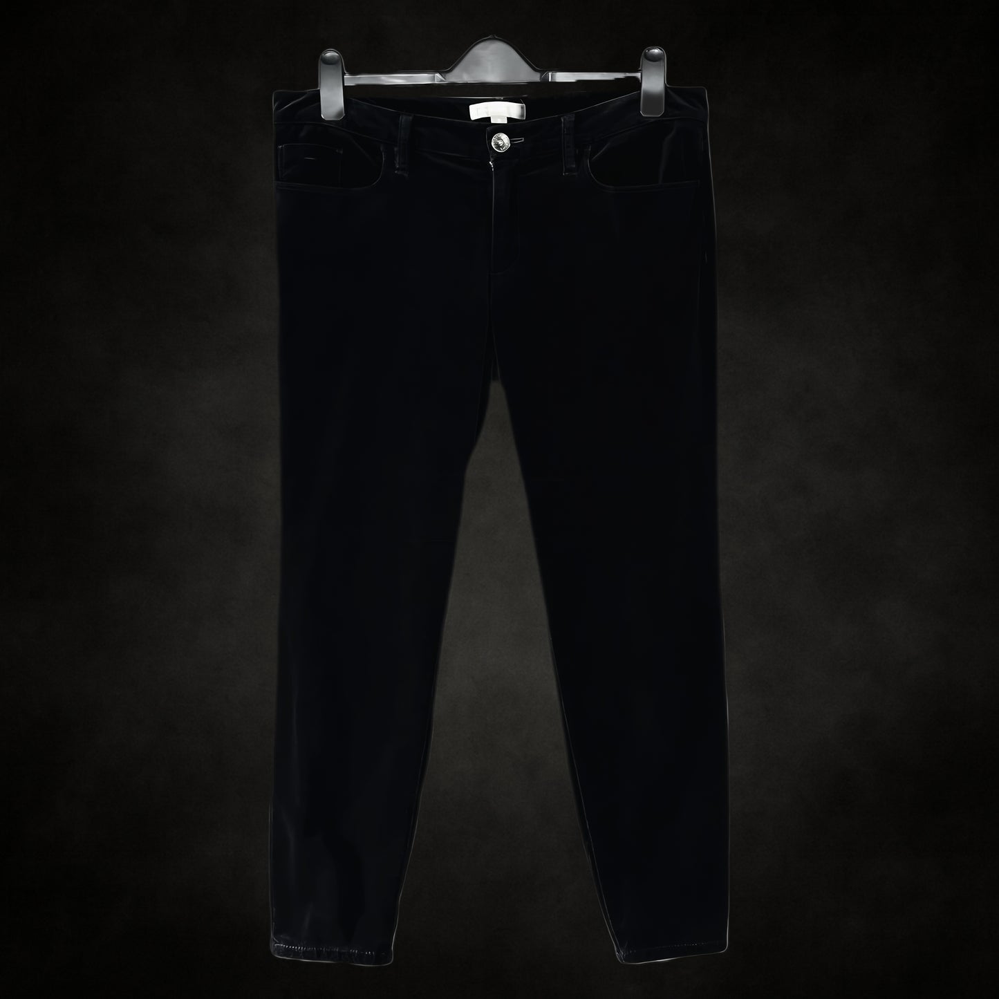 Vintage Banana Republic Black Velvet Pants — 1990s/2000s Structured Velvet Trousers, L