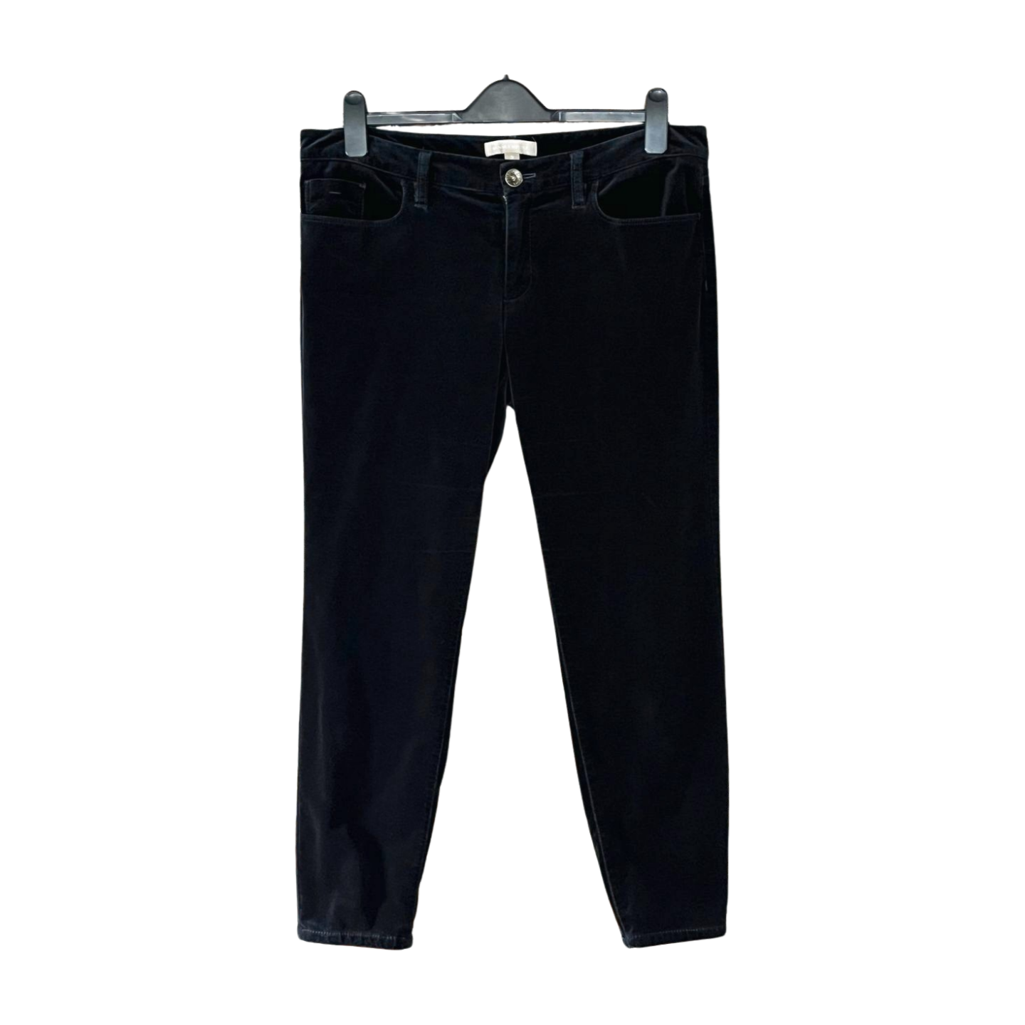Vintage Banana Republic Black Velvet Pants — 1990s/2000s Structured Velvet Trousers, L