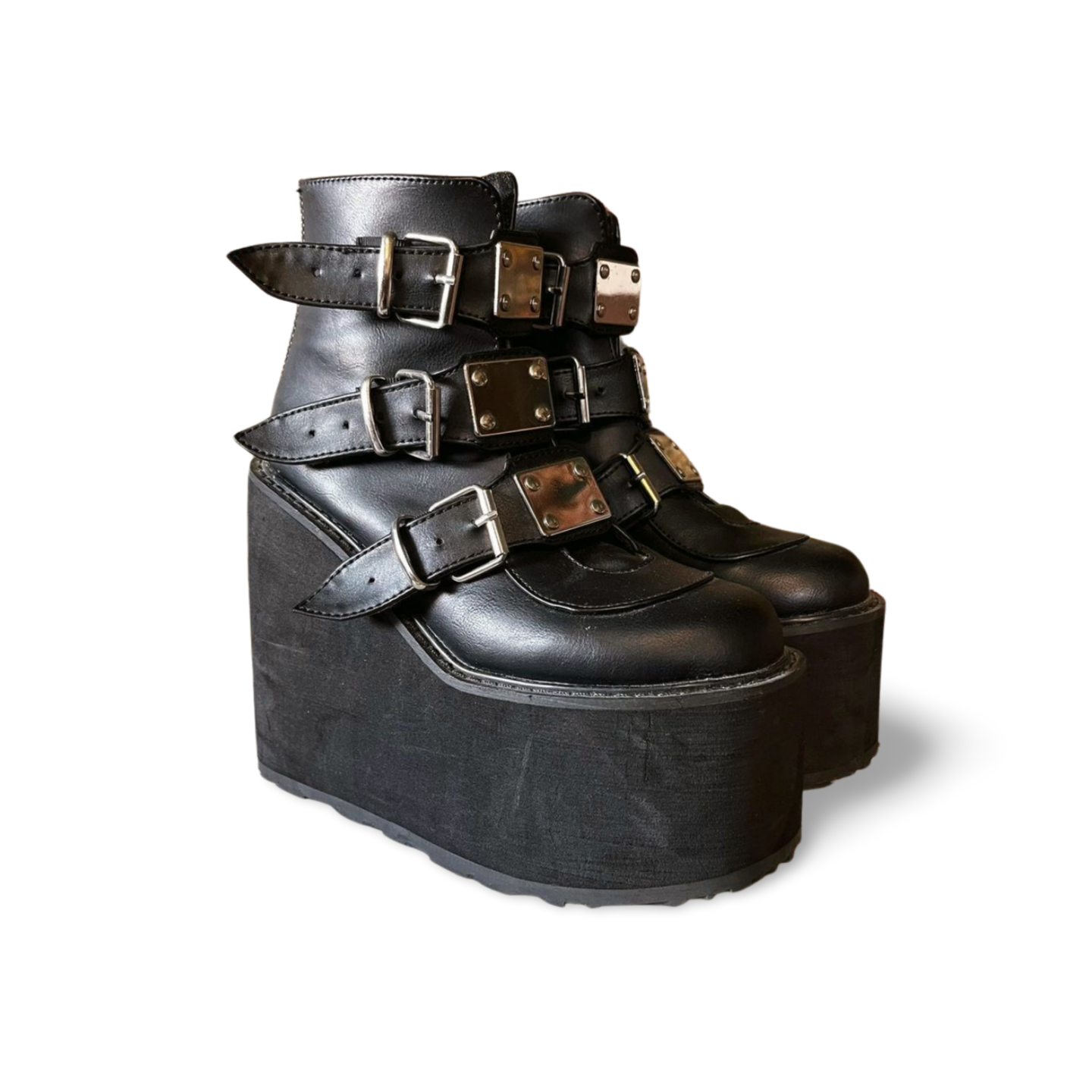 Demonia Platform Buckle Boots – Size 8
