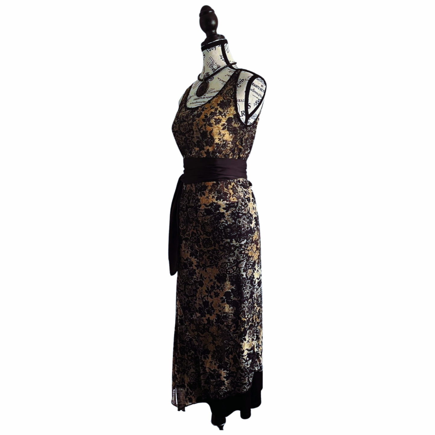 Sheer Baroque Mesh Dress — 1990s — One size