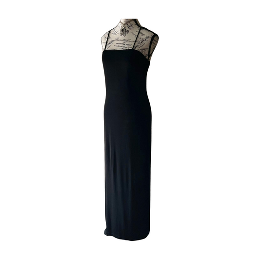 Vintage Joseph Ribkoff Slinky Black Maxi Dress — 1990s, S-M