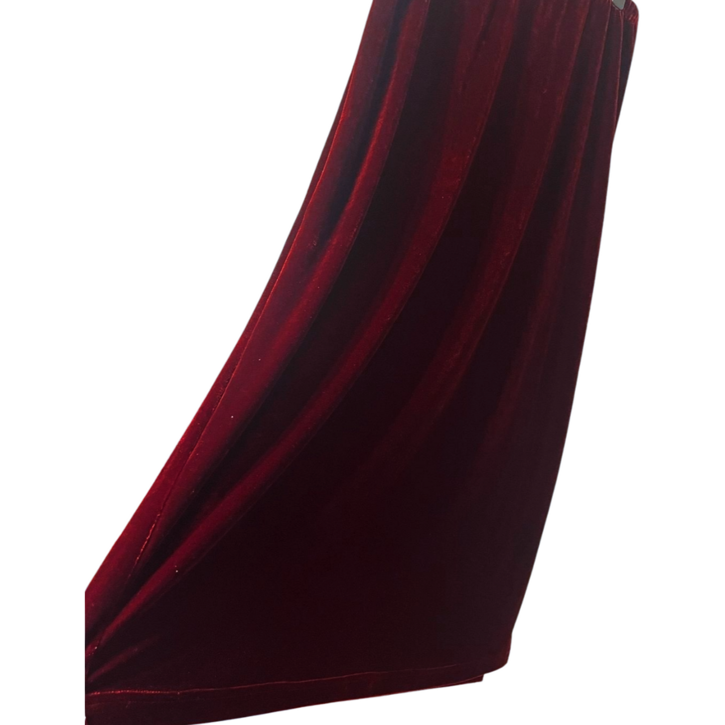 Burgundy Velvet Maxi Skirt  — 1990s — L-XL