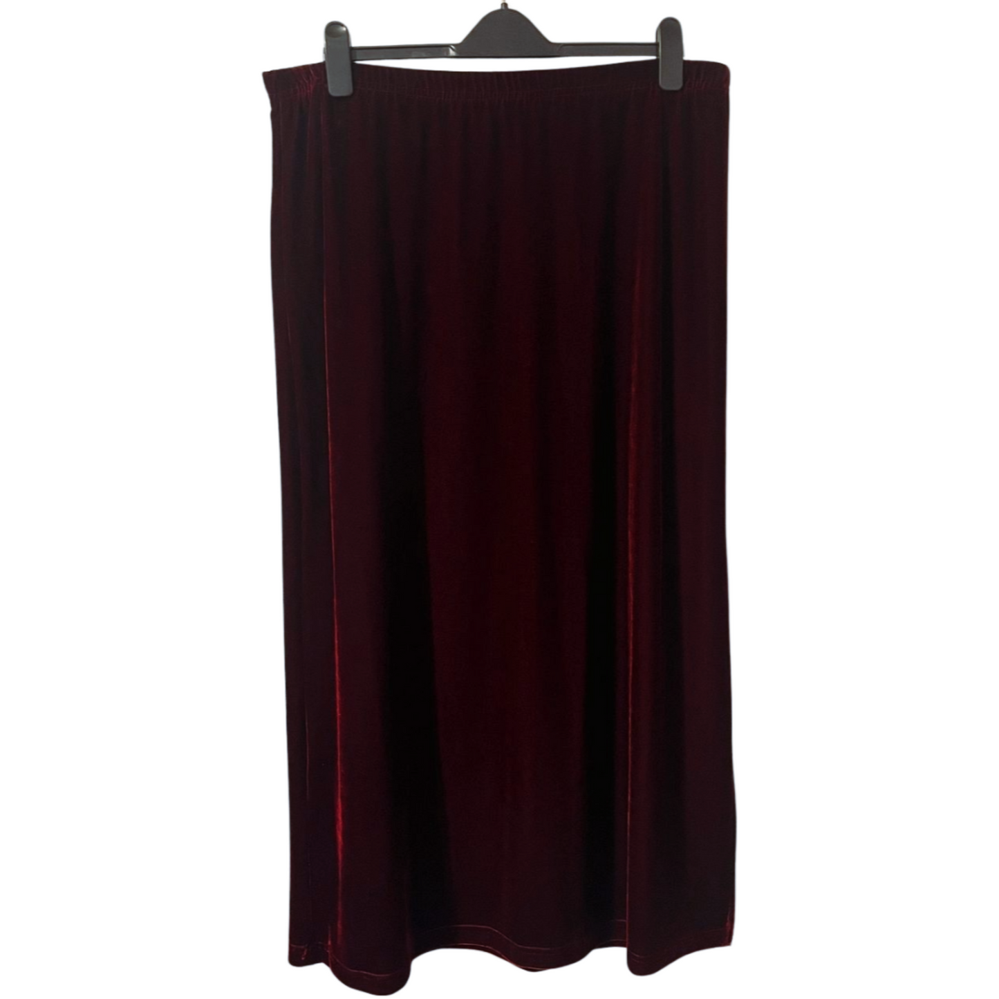 Burgundy Velvet Maxi Skirt  — 1990s — L-XL