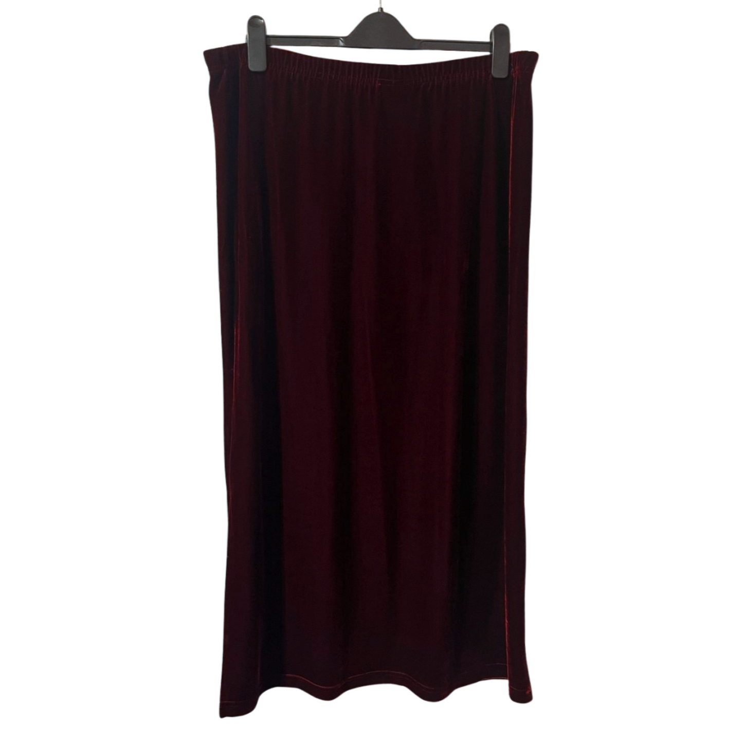 Burgundy Velvet Maxi Skirt  — 1990s — L-XL