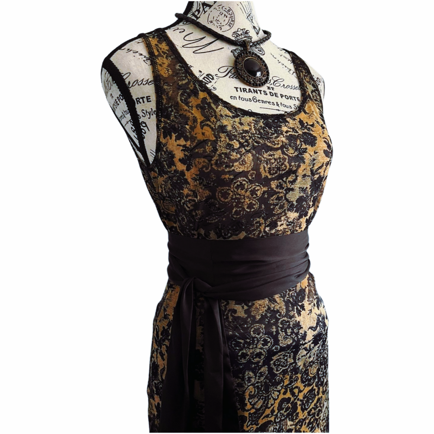 Sheer Baroque Mesh Dress — 1990s — One size