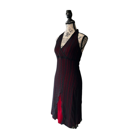 Cruella Montréal Halter Lace Slip Dress — 1990s/2000s, S-M-L